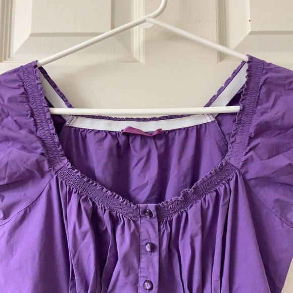 🌷3 for$25🌷Smart Set, US S, Purple Pleated Shirred Cap Sleeve Sweetheart Top - Picture 3 of 9